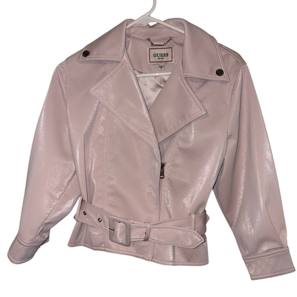 Biker Jacket GUESS in light pink color.